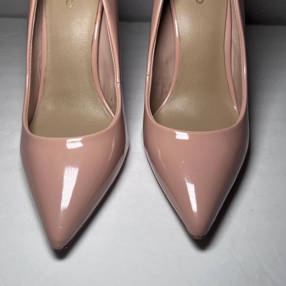 Aldo Stessy Point Toe Pump Heel Nude Pink Patent Leather - Picture 4 of 15